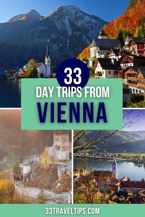 The 33 Best Day Trips from Vienna • 33 Travel Tips Day Trips From Vienna, Austria Travel Guide, Visit Austria, Train Tour, Europe Trip Itinerary, European Cities, Austria Travel, One Day Trip, Beautiful Cities