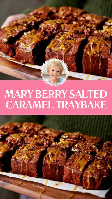 Mary Berry Salted Caramel Traybake Gbbo Recipes Desserts, Christmas Traybake Ideas, English Baking Recipes, Special Occasion Recipes Dinner, Special Occasion Desserts, Christmas Tray Bakes, Mary Berry Tray Bakes, Tray Bake Cakes, Christmas Deserts Easy Simple