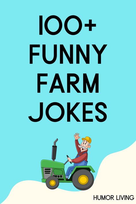 There are many types of farms, as they can raise animals or grow crops. Next time you see one, remember farm jokes for a good laugh. Funny Farm Quotes Hilarious, Funny Farming Quotes, Funny Farm Jokes, Jokes For Workplace, Funny Farm Sayings, Farm Animal Quotes, Farm Puns, Farmer Jokes, Kids Jokes And Riddles