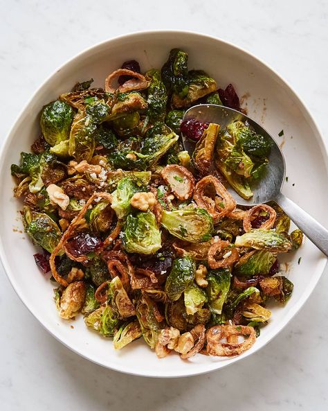 Best Fried Brussels Sprouts Recipe | Saveur Fried Brussel Sprout Salad, Fried Brussels Sprouts, Fried Brussel Sprouts, Thanksgiving Spread, Sprouts Recipe, French Fried Onions, Recipes Sides, Fried Shallots, Brussel Sprout Salad