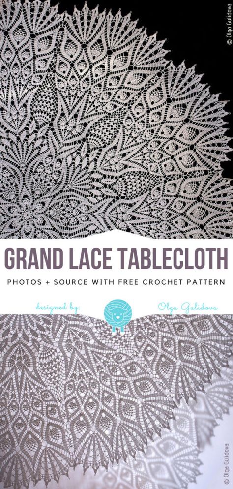 Grand Lace Tablecloth Free Crochet Pattern Crochet Russe, Irish Lace Crochet Pattern, Crochet Tablecloth Pattern, Irish Crochet Motifs, Free Crochet Doily Patterns, Irish Crochet Patterns, Crochet Table Runner Pattern, Crochet Lace Pattern, Crochet Table Runner