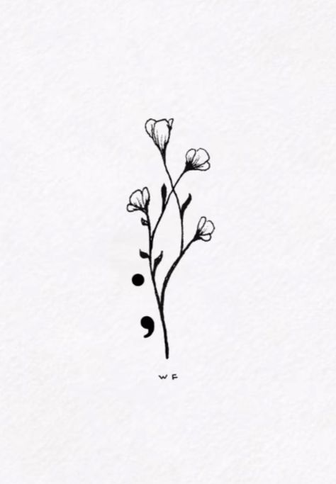 creds to @ willfinchdesign on tiktok :) saving for later August Themed Tattoos, Snowflake Semicolon, Water Lily Semicolon Tattoo, Aesthetic Tattoos Semicolon, Minimalist Tattoo Semicolon, Semi-colon Tattoo Minimalist, Cute Tattoos Semicolon, Dainty Tattoos Semi Colon, Semi Colon Cover Up Tattoo