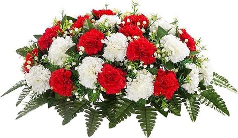 Amazon.com: Uqueeten Artificial Cemetery Flower-Outdoor Grave Saddle Headstone Decorations,Pink and White Rose Memorial Day Flowers for gravesite (Red & White) : Home & Kitchen Flowers For Gravesite, Memorial Day Flowers, Headstone Decorations, Headstones Decorations, Cemetery Flowers, Sympathy Flowers, Winter Set, Grave Memorials, Christmas Floral