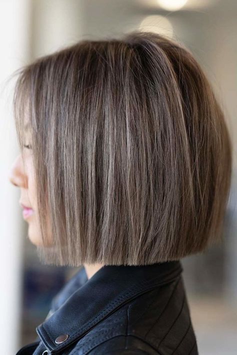 One Length Haircuts, One Length Bobs, One Length Hair, Kort Bob, Bob Hairstyles For Thick, Cool Short Hairstyles, Penteado Cabelo Curto, Brown Blonde Hair, Haircuts For Fine Hair