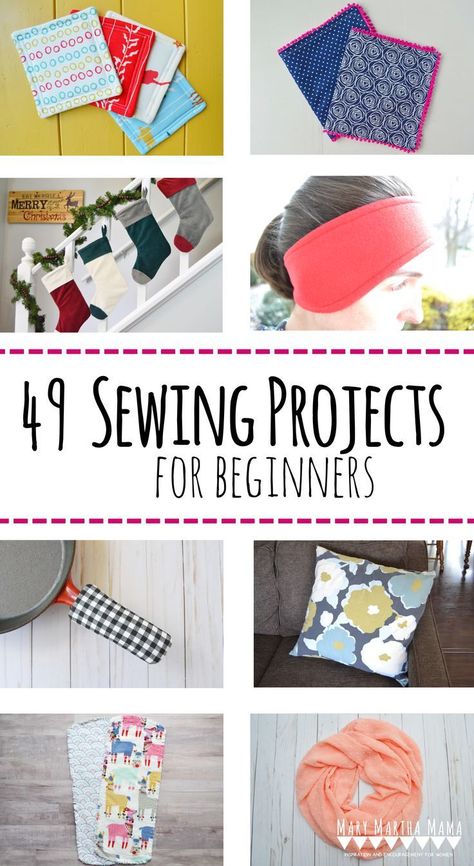 49 Sewing Projects for Beginners – Mary Martha Mama - easy sewing projects, sewing project ideas, #sewing #sewingtutorial #sewingprojects Fat Quarter Projects, Mary And Martha, Sew Ins, Beginner Sewing Projects Easy, Leftover Fabric, Sewing Projects For Beginners, Diy Couture, Sewing Skills, Easy Sewing Projects