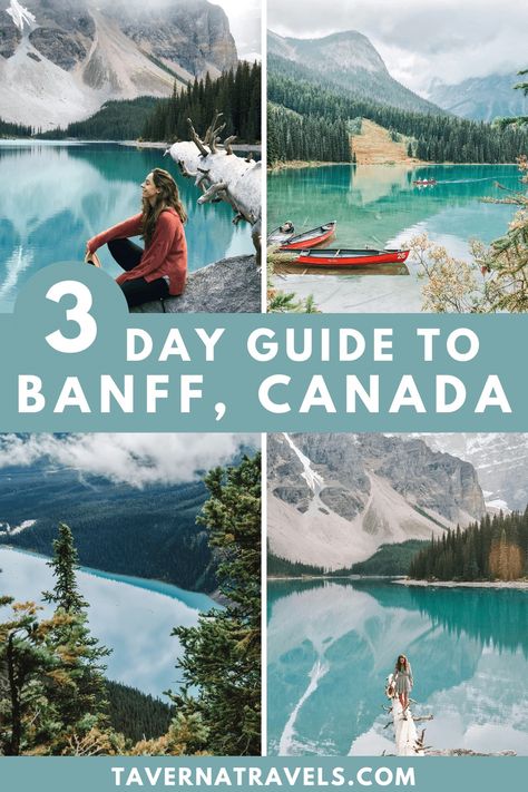 Banff itinerary 3 days - Best Three Days in Banff Alberta Minnewanka Lake, Banff Itinerary, Things To Do In Banff, Banff National Park Canada, Johnston Canyon, Airstream Trailer, 3 Days Trip, Banff Canada, Banff Alberta