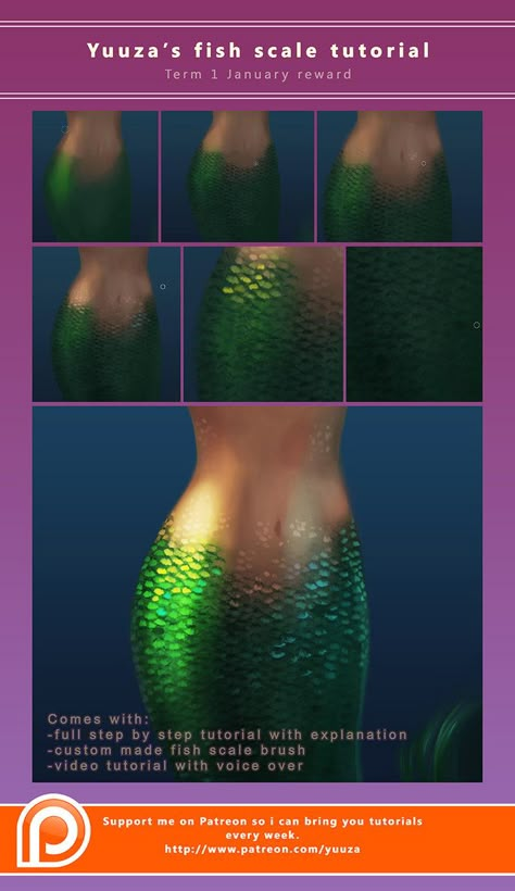 Scales, mermaid, lizard Scale Tutorial, Hur Man Målar, Coloring Tutorial, Fish Scale, Digital Painting Tutorials, Digital Art Illustration, Digital Art Tutorial, Cthulhu, Painting Tips