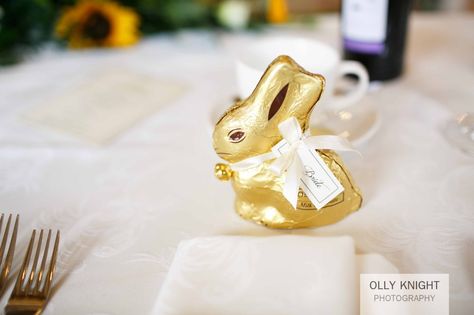 Lindt Bunnies as wedding favours at Keith & Sarah's Wedding at Old Kent Barn Lindt Bunny, Easter Wedding Ideas, Bunny Wedding, Mini Wedding Cakes, Favor Gifts, Easter Wedding, Barn Wedding Photography, Chocolate Egg, Unique Wedding Photography