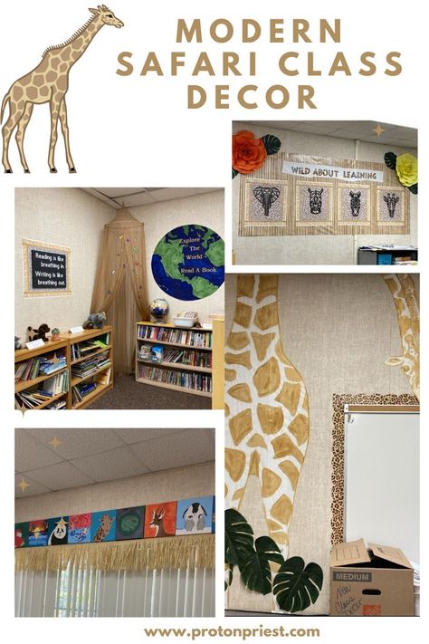 Are you looking for class decoration ideas? This boho safari classroom decor is modern and neutral. Links to where to buy these classroom decorations are included to make it easy to create your own safari classroom theme. Get safari classroom ideas to add to your own personal style. Read my blog as I set up my 5th grade classroom! Boho Safari Classroom, Safari Classroom Decor, Safari Classroom Theme, Jungle Theme Classroom Decorations, Safari Theme Classroom, Class Decoration Ideas, Safari Classroom, Middle School Science Activities, Jungle Theme Classroom