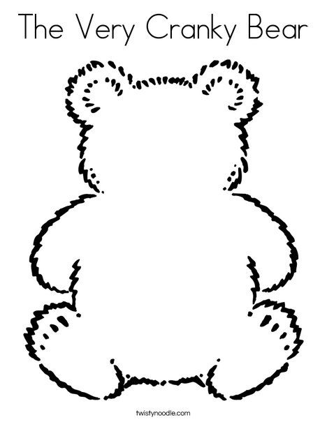 Bear Coloring Page - Twisty Noodle -- You can rename this whatever you want and do LOTS of activities with it! :) Preschool Bears, Bear Coloring Page, Bears Preschool, Corduroy Bear, Teddy Bear Coloring Pages, Teddy Bear Crafts, Teddy Bear Day, Bear Hunt, Twisty Noodle