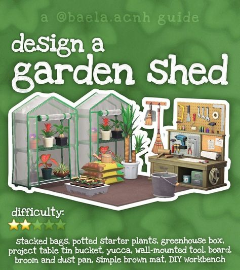 Audie Acnh Yard, Acnh Yard Sale, Animal Crossing Villager Yard Ideas, Animal Crossing Diy Station, Acnh Community Garden Sign, Baela.acnh Guide, Acnh Flower Combinations, Animal Crossing Greenhouse, Acnh Greenhouse Ideas