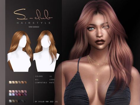 The Sims Resource - MI-LONG hairstyle (Cecile 040722) Sims 4 Cc Straight Hair, Alpha Cc, Mod Hair, Cc Hair, Pelo Sims, Free Sims, Long Hairstyle, Sims 4 Toddler, Sims Four