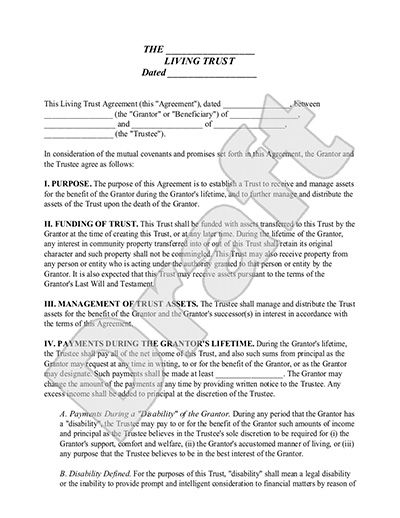 Living Trust Form - Revocable Living Trust (with Sample) Personal Grants, Setting Up A Trust, Revocable Trust, Revocable Living Trust, Financial Counseling, Estate Planning Checklist, Online Interview, Living Trust, Last Will And Testament