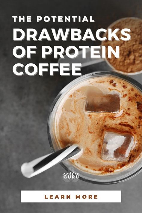 The Potential Drawbacks Of Protein Coffee - The Coffee Guru Coffee With Protein Powder, Protein Powder In Coffee, Protein Powder Coffee, Coffee Recipes Hot, Workout Drinks, Collagen Coffee, Coffee Protein Shake, Coffee Health, Coconut Protein