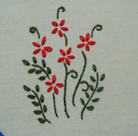 My craft works: Lazy Daisy stitch sample Daisy Stitch, Lazy Daisy Stitch, Hand Embroidery Tutorial, Hand Work Embroidery, Hand Embroidery Flowers, Pola Sulam, Simple Embroidery, Sewing Embroidery Designs, Silk Ribbon Embroidery