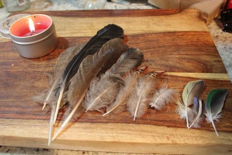 A few weeks ago my sister and mom surprised me for a visit on my day off  with a morning smoothie and a bag full of crafts. My mom had mentioned a  few weeks prior how she saw these beautiful feather fan smudge sticks at a  healing shop in Sedona and how she thought it would be a fun project for us  to make our own. Between the three of us, we have collected many feathers  that we had to use for the smudge fans. Below is a lil recap from the start  to finish of our lil project.. so fun! i can... How To Make A Feather Smudge Fan, Feather Smudge Fan Diy, Feather Smudge Fan, Smudging Sticks, Feather Magic, Smudge Fans, Feather Earrings Diy, Smudging Prayer, Smudge Fan