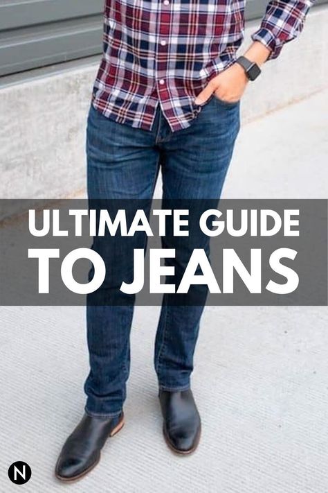 Denim is one of the most popular types of pants and when you wear it correctly, it’ll enhance how you look. Here’s your guide to wearing and buying jeans. #denim #jeans #outfits #menswear #fashion #style Mens Dressy Jeans Outfit, Casual Blue Jeans Outfit Men, Men’s Jeans Style, Dark Denim Jeans Outfit Men, Blue Denim Jeans Outfit Men, Blue Jeans Black Shoes, Denim Jeans Outfit Men, Dark Denim Jeans Outfit, Mens Spring Fashion Outfits