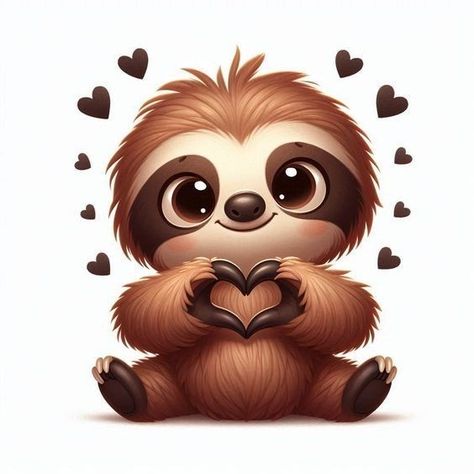 Cute Sloth Pictures, Sloth Cartoon, Sloth Tattoo, Sloth Art, Baby Sloth, Cute Sloth, Cute Little Things, Animal Clipart, Cute Animal Drawings