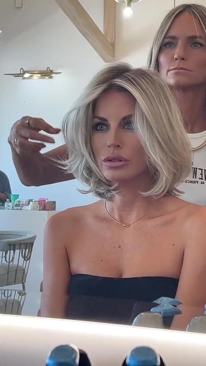 TikTok · Hairby_chrissy Bridesmaid With Short Hair, Bouncy Blonde Bob, Bouncy Bob Blowout, Blonde Bob Blowout, Bouncy Bob Hairstyles, Bouncy Blowout Short Hair, Blowout For Short Hair, Short Bouncy Hair, Bouncy Bob Haircut