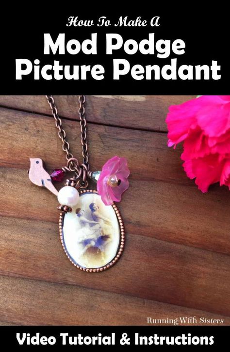 In this jewelry making tutorial we'll show you how to make a Mod Podge Picture Pendant and turn it into a Boho charm necklace! Modge Podge Glass, Mod Podge Pictures, Mod Podge Dimensional Magic, Picture Pendant Necklace, Jewelry Making Tutorial, Picture Pendant, Make Pictures, Photo Charms, Photo Pendant