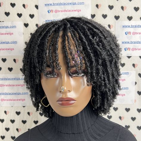 Short Faux Locs Wig Dreadlock Synthetic Afro Twist Braided Wigs For Black Women by BraidsLaceWig on Etsy