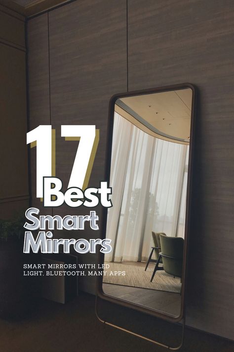 The home automation industry is evolving and now there are smart mirrors that you can play music or check the news when you are in the bathroom. Smart Bathroom Mirror, Mirrors In Bathroom, Black Mirror Technology, Smart Mirror Bathroom, Smart Mirror Touchscreen, Smart Mirror Diy, Mirrors For Bathroom, Fitness At Home, Two Way Mirror