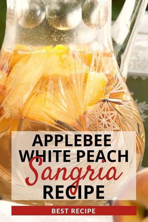 Applebee’s White Peach Sangria Recipe (Updated 2024) White Peach Sangria Recipe, Peach Sangria Recipe, Peach Sangria Recipes, Applebees Recipes, White Peach Sangria, White Sangria Recipe, White Zinfandel, Peach Sangria, Fresh Fruit Recipes