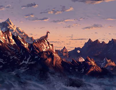 Check out new work on my @Behance profile: "Dragon Mountains" http://be.net/gallery/90461985/Dragon-Mountains Artstation Dragon, Mountain Aesthetic, Mountains Aesthetic, Mountain Drawing, Mountain Illustration, Dnd Dragons, Dragon Images, Magic Aesthetic, Fantasy Places