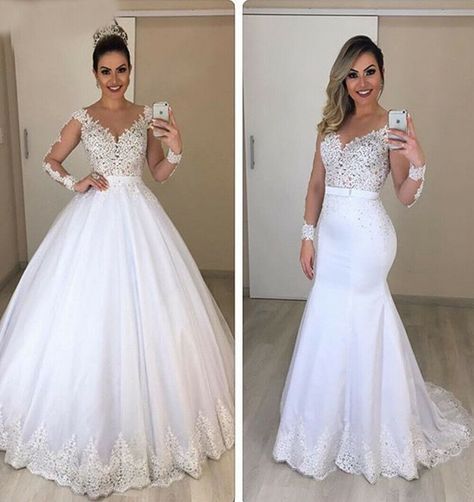 Wedding dress detachable skirt