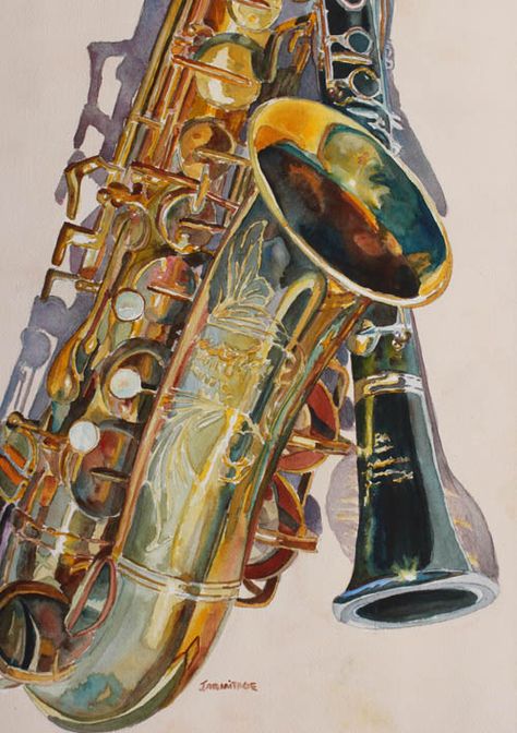 Jenny Armitage Saxophone Art, Arte Jazz, Instruments Art, Saxophones, Jazz Art, Musical Art, Gcse Art, Ap Art, Italian Artist