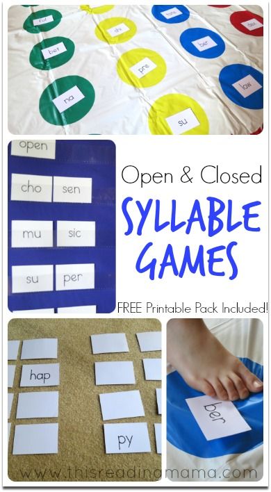 Wilson Reading Program, Syllable Games, Teaching Syllables, Wilson Reading System, Open Syllables, Syllables Activities, Closed Syllables, Wilson Reading, Multisyllabic Words