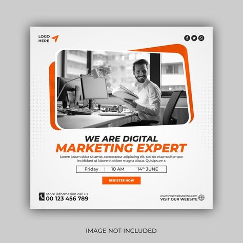 Digital marketing agency and corporate s... | Premium Psd #Freepik #psd #brochure #website-banner #digital-marketing #marketing-flyer Corporate Posters Design, Advertising Design Poster Marketing, Call To Action Design, Post Layout Design, Digital Marketing Brochure, Social Media Images Design, Corporate Social Media, Bal Hanuman, Art Deco Design Graphics