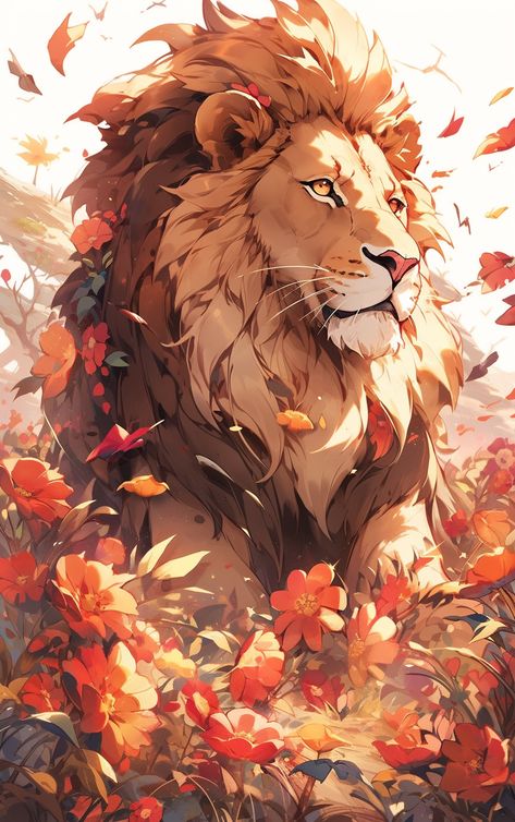 Beutiful lion with nature Environment Clipart Whit Lion Drawing Wallpaper, Lion Character Design, Lion Anime, Fantasy Lion, Anime Lion, Lion Cartoon, Lion Sketch, Nature Environment, Lion Illustration