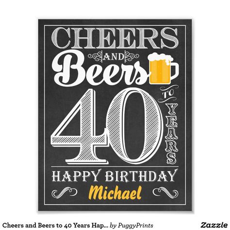 Cheers and Beers to 40 Years Happy Birthday Sign • Cheers and Beers Birthday Party Cheers And Beers To 40 Years, Cheers To 40 Years, 40 Birthday Signs, Beer Tasting Parties, Cowboy Theme Party, Happy Birthday Sign, Photo Cake Topper, Happy Birthday Signs, 40th Birthday Decorations