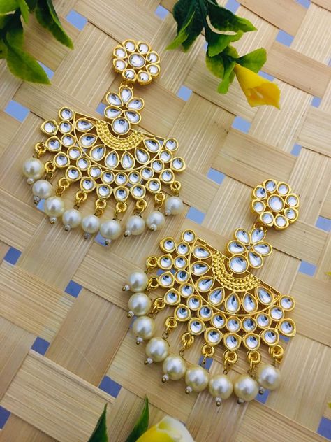 Kundan earringsjust rs 350+&..fnnqpj Buy 3 @ rs 320 +&each🥰..fndqpj Diy Kundan Jewellery, Silk Thread Bangles Design, Earrings Diy Handmade, Thread Bangles Design, Kundan Jewellery Set, Beaded Earrings Tutorials, Silk Thread Bangles, Thread Bangles, Kundan Earrings