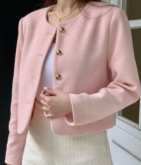 Elevate your style with this super coquette and cute Pink Tweed Blazer Jacket for Women.Available now on Amazon for a chic and trendy look by GOELIA. Credit - @chienchae #TweedBlazer #WomensFashion #AmazonFinds #FashionStatement #ChicStyle #BlazerJacket #TweedLove #CuteAndCoquette #FashionOnAmazon #StylishOuterwear #TrendyLooks #FashionEssential #WomenStyle #AmazonFashion Pink Tweed Blazer, Blazer Crop, Pink Tweed Jacket, Blazer Jackets For Women, Pink Tweed, Pink Crewneck, Knit Blazer, Jacket For Women, Instagram Editing