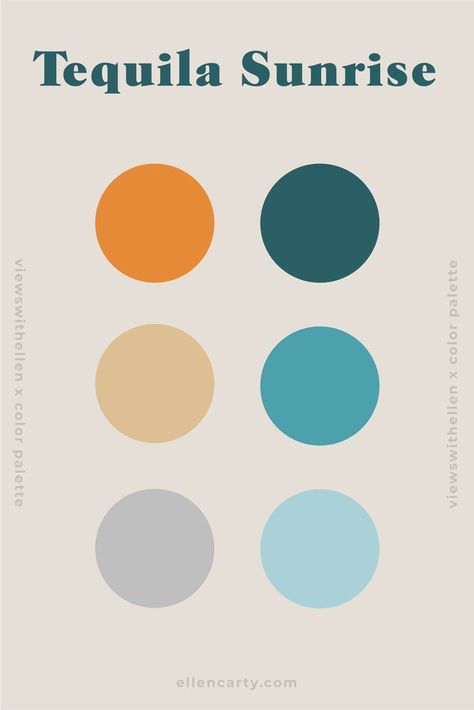 Tequila Sunrise inspired color palette for branding, web design, product packaging, visual identity, and wardrobe. Color Palette For Branding, Sunrise Color Palette, Flat Color Palette, Sunrise Colors, Pantone Colour Palettes, Hex Color Palette, Color Vibe, Tequila Sunrise, Brand Color Palette