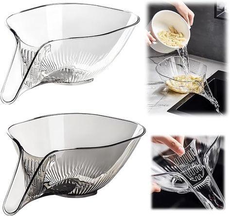 Amazon.com: Multifunctional Drainer Basket - 2024 New Fruit Cleaning Bowl with Strainer Container, Kitchen Sink Food Collector Drainer Fruit Rinser Vegetable Wash Strainer Bowl (2PCS, Transparent + Gray): Home & Kitchen Pasta Strainer, Salad Container, How To Wash Vegetables, Kitchen Sink Strainer, Food Strainer, Washing Basket, Food Basket, Sink Strainer, New Fruit