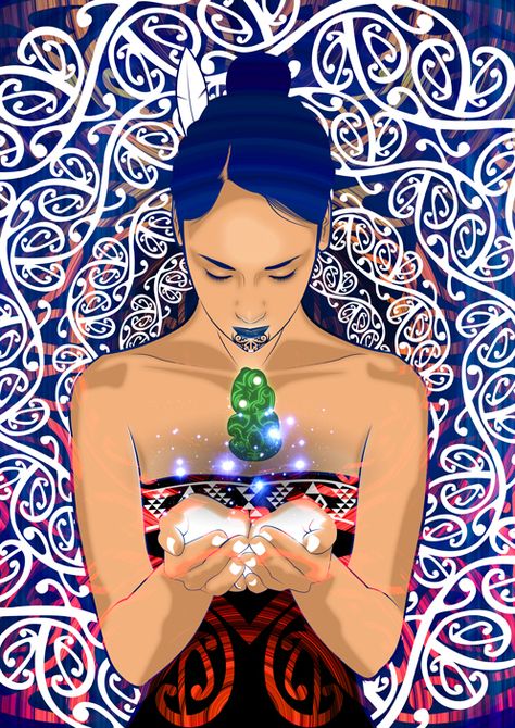 digital art inspired by the Maori new year Matariki, and star cluster, also a dedication to the beauty that is our Maori wahine.    I wanted to give the artwork a celestial feel, not like gods, but apart of the stars and systems, a synergy within. giving you that sense of scope and scale    http://www.onesian.com Maori People, Polynesian Art, Maori Patterns, Maori Designs, Māori Culture, Nz Art, Seven Sisters, New Zealand Art, Maori Art