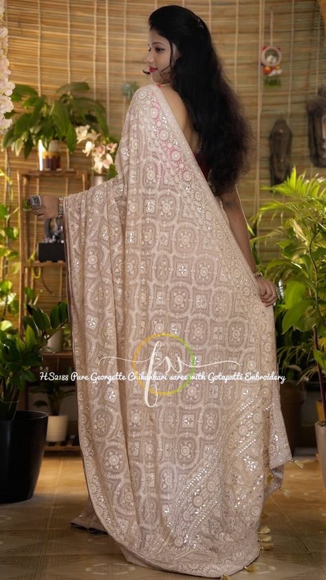 Pure Georgette Chickenkari saree . #dfeminineshoppeestore DM for orders!!!!!!!. Dr Neeta sharma -8827366281 . . #georgettechikenkarisaree #georgettesaree #puregeorgettesaree #puregeorgette #chikenkarisaree #kotafabrickurtis #modalsm #Fashion #Style #InstaFashion #Vintage #FashionBlogger #Fashionista #StreetStyle #Stylish #WomensFashion #InstaStyle Chikankari Saree Styling, Chikankari Saree Georgette, Chickenkari Saree, Saree Styling, Trendy Saree, Chikankari Saree, Indian Groom Wear, Saree Georgette, Model Blouse