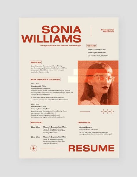 Crafting the perfect resume is crucial in making a lasting impression on potential employers. The skilled team at BrandPacks has designed a remarkable resume template for Adobe InDesign that merges simplicity with a modern flair. Available in both US Letter and A4 sizes, this template ensures versatility and convenience for users around the globe. Unique Cv Ideas, Resume Design For Graphic Designer, Cv Design For Architects, Interior Design Resume Examples, Creative Resumes For Designers, Marketing Cv Design, Design Cv Creative Cv Template, Graphic Design Resume Layout, Personal Resume Design