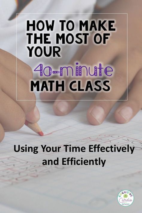 It's tough when your middle school math period is short! This blog post has some tips for making the most of your 40-minute math class - using your time effectively and efficiently! #math Math For Middle School, Teaching Math Elementary, Maths Activities Middle School, Middle School Math Teacher, High School Math Teacher, Middle School Math Classroom, Upper Elementary Math, Math Intervention, Math Instruction