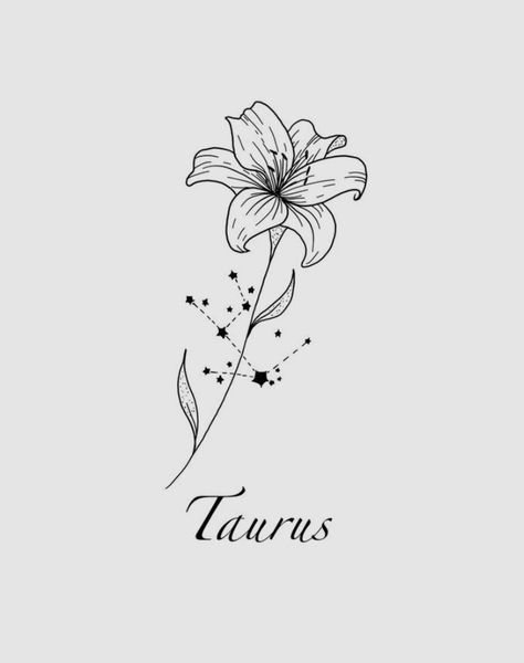 180+ Beautiful Birth Flower Tattoo Ideas (2023) - TattoosBoyGirl Aries Zodiac Flower Tattoo, Taurus Collar Bone Tattoo, Zodiac Sign With Flowers Tattoo, Taurus With Flowers Tattoo, May Taurus Birth Flower Tattoo, Birth Flower With Zodiac Sign Tattoo, Taurus Tattoos Ideas, Taurus Tattoo Constellation Flower, Taurus Zodiac Flower Tattoo