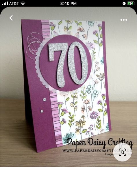 70th Birthday Card, Birthday Card Craft, 60th Birthday Cards, Collection Ideas, Homemade Birthday Cards, 50th Birthday Cards, Bday Cards, Birthday Cards For Women, Cricut Cards