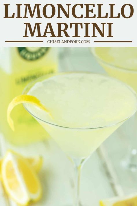 With limoncello, vodka, honey and fresh lemon juice, this limoncello martini is a like drinking lemon candies. #limoncellomartini #lemoncello #martini | chiselandfork.com Lemoncello Martini, Lemon Candies, Limoncello Drinks, Limoncello Martini, Blood Orange Martini, Peach Martini, Lemon Martini, Benefits Of Lemon Water, Limoncello Cocktails