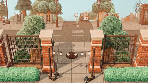 Citycore Animal Crossing Entrance, Acnh Airport Entrance Designs City, Animal Crossing City Core Entrance, Acnh City Airport Entrance, Acnh Citycore Path Code, Citycore Aesthetic Acnh, Acne Citycore, Sidewalk Animal Crossing Code, Towncore Acnh Entrance