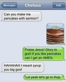 Testify!  Breakfast! Funny Autocorrect, Auto Correct, Autocorrect Fails, Funny Text Fails, Text Fails, Funny Messages, It Goes On, Have A Laugh, Funny Text Messages