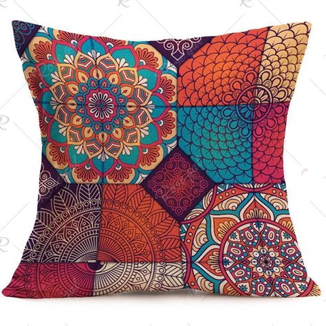 Bohemian Mandala Floral Print Decorative Pillow Case , #ad, #Floral, #Mandala, #Bohemian, #Print, #Case #affiliate Boho Style Pillows, Boho Sofa, Mandala Pillows, Car Cushion, Bohemian Pattern, Printed Pillowcases, Printed Cushion Covers, Flower Pillow, Printed Cushions