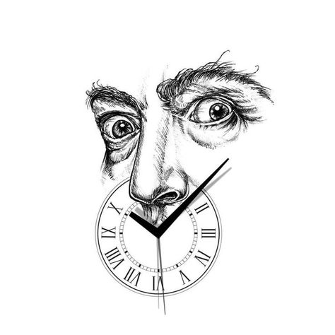 strange and surreal ink drawing Salvador Dali Clock, Dali Clock, Surrealism Illustration, Clock Drawing, Clock Drawings, Most Famous Artists, Ink Drawings, Creative Drawing, Salvador Dali