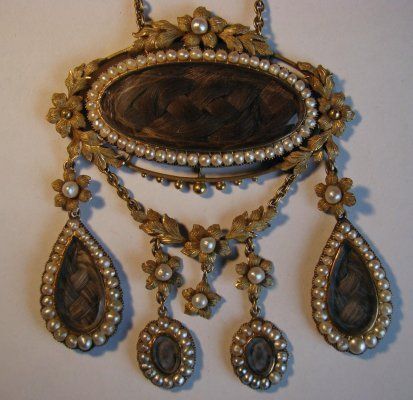 VICTORIAN hair JEWELRY | Victorian Hair Necklace Hairwork Jewelry, Victorian Hair Jewelry, Historical Accessories, Hair Keepsake, Victorian Hair, Victorian Jewellery, Hair Necklace, Jewelry Victorian, Victorian Hairstyles